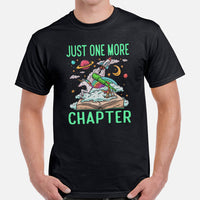 Ideal Gift for Book Lovers - Just One More Chapter Bookish Shirt for Book Nerds, Bookworms, Avid Readers, Librarians, Booktoks - Black, Men