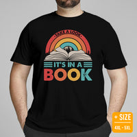 Bookish T-Shirt - Presents, Gift Ideas for Book Lovers, Readers, Bookworms, Librarians - Booklovers Tee - Take A Look It's In A Book Shirt - Black, Large Size for Overweight