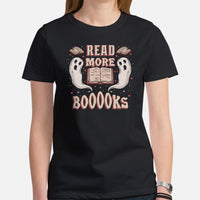 Bookish T-Shirt - Unique Presents, Gift Ideas for Book Lovers, Readers, Bookworms, Librarians - Booklovers Tee - Read More Books Boo Shirt - Black, Women