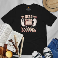 Bookish T-Shirt - Unique Presents, Gift Ideas for Book Lovers, Readers, Bookworms, Librarians - Booklovers Tee - Read More Books Boo Shirt - Black