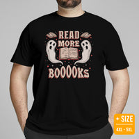 Bookish T-Shirt - Unique Presents, Gift Ideas for Book Lovers, Readers, Bookworms, Librarians - Booklovers Tee - Read More Books Boo Shirt - Black, Large Size for Overweight