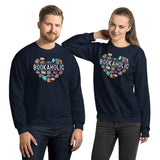 Ideal Literary Gift for Book Lovers - I'm A Bookaholic Groovy Cozy Unisex Bookish Sweatshirt for Bookworms, Librarians, Avid Readers - Navy, Unisex