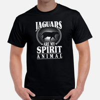 Jaguars Are My Spirit Animal T-Shirt - Panthera, Felid, Feline, Wild Big Cats Tee - Gift for Jaguar & Animal Lovers - Team Mascot Shirt - Black, Men