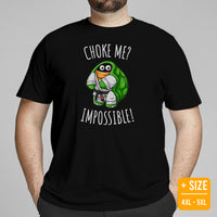 Jiu Jitsu T-Shirt - BJJ, MMA Attire, Clothes, Outfit - Gifts for Fighters, Kungfu Lovers - Turtle Shirt - Impossible To Choke Me Tee - Black, Plus Size