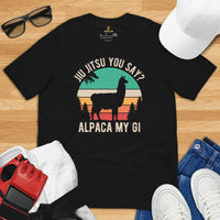 Jiu Jitsu T-Shirt - BJJ, MMA Attire, Wear, Clothes, Outfit - Gifts for BJJ Fighters, Wrestlers - Funny Alpaca My Gi Jiu Jitsu Tee - Black