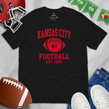 Kansas City Est.1960 T-Shirt - Football Fanatic Vintage Graphic Shirt: Retro Style, Ideal Gifts for Football Fans - Game Day Shirt - Black