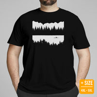 Camping & Kayaking Shirt - Presents, Gift Ideas for Campers, Outdoorsmen, Fishermen, Kayakers, Nature Lovers - Kayak Lake Themed T-Shirt - Black, Plus Size
