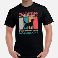 Labrador Dog Themed Clothes & Attire - Canine Tee Shirts For Humans - Gifts for Dog Lovers - May Start Talking About Labradors T-Shirt - Black, Men