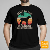 Labrador Dog Themed Clothes & Attire - Canine Tee Shirts For Humans - Gifts for Dog Lovers - My Labrador Was Sitting On Me T-Shirt - Black, Plus Size