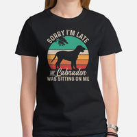Labrador Dog Themed Clothes & Attire - Canine Tee Shirts For Humans - Gifts for Dog Lovers - My Labrador Was Sitting On Me T-Shirt - Black, Women