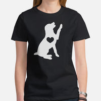 Labrador Dog Themed Clothes & Attire - Canine Tee Shirts For Humans - Gifts for Dog Moms, Dads & Lovers - Cute Lab High-fives T-Shirt - Black, Women