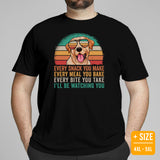 Labrador Dog Themed Clothes & Attire - Canine Tee Shirts For Humans - Gifts for Dog Moms, Dads & Lovers - I'll Be Watching You T-Shirt - Black, Plus Size