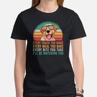 Labrador Dog Themed Clothes & Attire - Canine Tee Shirts For Humans - Gifts for Dog Moms, Dads & Lovers - I'll Be Watching You T-Shirt - Black, Women