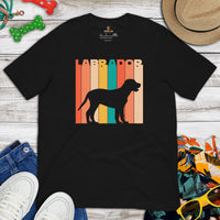 Labrador Dog Themed Clothes & Attire - Canine Tee Shirts & Outfit For Humans - Gifts for Dog Moms, Dads & Lovers - Retro Labrador Shirt - Black