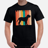 Labrador Dog Themed Clothes & Attire - Canine Tee Shirts & Outfit For Humans - Gifts for Dog Moms, Dads & Lovers - Retro Labrador Shirt - Black, Men