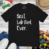 Labrador Dog Themed Clothes & Attire - Funny Canine Tee Shirts For Humans - Gifts for Dog Dads & Lovers - Best Lab Dad Ever T-Shirt - Black