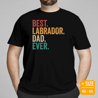 Labrador Dog Themed Clothes & Attire - Funny Canine Tee Shirts For Humans - Gifts for Dog Dads & Lovers - Best Labrador Dad Ever Shirt - Black, Plus Size