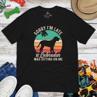 Labrador Dog Themed Clothes & Attire - Canine Tee Shirts For Humans - Gifts for Dog Lovers - My Labrador Was Sitting On Me T-Shirt - Black