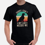 Labrador Dog Themed Clothes & Attire - Funny Canine Tee Shirts For Humans - Gifts for Dog Lovers & Owners - My Labrador Needs Me Shirt - Black, Men