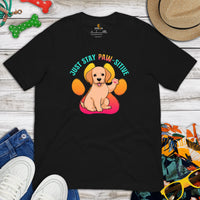 Labrador Dog Themed Clothes & Attire - Funny Canine Tee Shirts For Humans - Gifts for Dog Moms & Dads - Just Stay Paw-sitive T-Shirt - Black