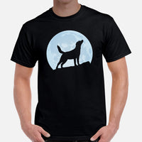 Labrador Dog Themed Clothes & Attire - Funny Canine Tee Shirts For Humans - Gifts for Dog Moms, Dads & Lovers - Over The Moon T-Shirt - Black, Men