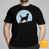 Labrador Dog Themed Clothes & Attire - Funny Canine Tee Shirts For Humans - Gifts for Dog Moms, Dads & Lovers - Over The Moon T-Shirt - Black, Plus Size