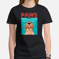 Labrador Dog Themed Clothes & Attire - Funny Canine Tee Shirts For Humans - Gifts for Dog Moms, Dads & Lovers - The Paws T-Shirt - Black, Women