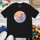 Labrador Dog Themed Clothes & Attire - Funny Canine Tee Shirts & Outfit For Humans - Gifts for Cat & Dog Lovers - Cute Yin Yang T-Shirt - Black