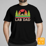 Labrador Dog Themed Clothes & Attire - Funny Canine Tee Shirts, Outfit For Humans - Gifts for Dog Dads & Lovers - Retro Lab Dad T-Shirt - Black, Plus Size