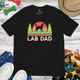 Labrador Dog Themed Clothes & Attire - Funny Canine Tee Shirts, Outfit For Humans - Gifts for Dog Dads & Lovers - Retro Lab Dad T-Shirt - Black