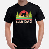 Labrador Dog Themed Clothes & Attire - Funny Canine Tee Shirts, Outfit For Humans - Gifts for Dog Dads & Lovers - Retro Lab Dad T-Shirt - Black, Men