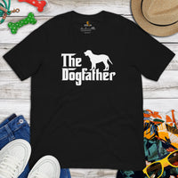 Labrador Dog Themed Clothes & Attire - Funny Canine Tee Shirts, Outfit For Humans - Gifts for Dog Dads & Lovers - The Dogfather T-Shirt - Black