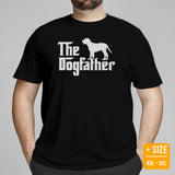 Labrador Dog Themed Clothes & Attire - Funny Canine Tee Shirts, Outfit For Humans - Gifts for Dog Dads & Lovers - The Dogfather T-Shirt - Black, Plus Size