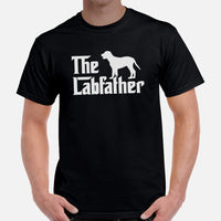 Labrador Dog Themed Clothes & Attire - Funny Canine Tee Shirts, Outfit For Humans - Gifts for Dog Dads & Lovers - The Labfather T-Shirt - Black, Men