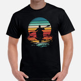 Lake Boating Wear, Apparel - Vacation Outfit, Clothes - Gift Ideas for Kayaker, Outdoorsman, Nature Lovers - Vintage Kayaking T-Shirt - Black, Men
