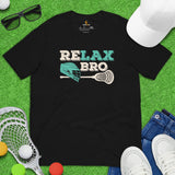 Funny Lacrosse Shirt - Game Day Shirt - Gift for Lacrosse Player & Coach - Lacrosse T-Shirt - Lax Dad Shirt - Vintage Relax Bro T-Shirt - Black