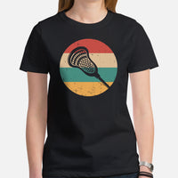 Funny Lacrosse Shirt - Game Day Shirt - Gift for Lacrosse Player & Coach - Lacrosse Mom T-Shirt - Lax Dad Shirt - Vintage Lacrosse Shirt - Black, Women