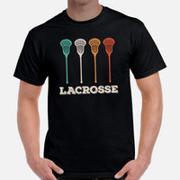 Funny Lacrosse Shirt - Game Day Shirt - Gift for Lacrosse Player & Coach - Lacrosse Mom T-Shirt - Lax Dad Shirt - Vintage Lacrosse T-Shirt - Black, Men