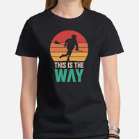 Funny Lacrosse Shirt - Game Day Shirt - Gift for Lacrosse Player & Coach - Lacrosse T-Shirt - Lax Shirt - Vintage This Is The Way T-Shirt - Black, Women