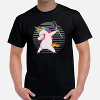 Lax T-Shirt & Clothting - Lacrosse Gifts for Coach & Players - Ideas for Guys, Men & Women - Adorable Dadding Unicorn T-Shirt - Black, Men