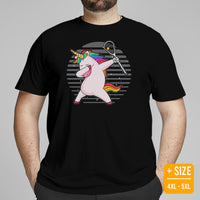Funny Lacrosse Shirt - Unicorn Shirt - Game Day Shirt - Gift for Lacrosse Player, Coach - Lacrosse T-Shirt - Cute Dabbing Unicorn Tee Shirt - Black, Plus Size