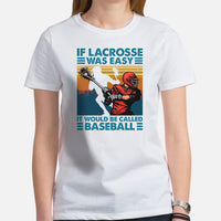 Lax T-Shirt & Clothting - Lacrosse Gifts for Coach & Players - Ideas for Guys, Men & Women - Funny It Would Be Called Baseball Tee - White, Women