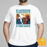 Lax T-Shirt & Clothting - Lacrosse Gifts for Coach & Players - Ideas for Guys, Men & Women - Funny It Would Be Called Your Mom Tee - White, Plus Size