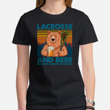 Funny Lacrosse Shirt - Beershirt - Game Day Shirt - Gift for Lacrosse Player, Coach - Lacrosse T-Shirt - Beer Because Murder Is Wrong Shirt - Black, Women