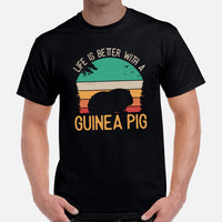 Life Is Better With A Guinea Pig T-Shirt - Furry Potato Shirt - Cavy Whisperer Shirt - Gift for Rodent & Animal Lovers - Zoology Tee - Black, Men