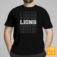 Lions T-Shirt - Lion T-Shirt - Lion Tshirt - Game Day Shirt - Football Tee - Funny Football Shirt - Gift for Football Fan, Coach & Player - Black, Plus Size