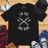 Lumberjack T-Shirt - Gift for Logger, Carpenter, Axe Thrower - Logging, Axe Throwing, Carpentry Outfit, Clothes - I'm The Axe-Pert Tee - Black