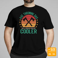 Lumberjack T-Shirt - Gifts for Loggers, Carpenters, Axe Throwers - Logging, Axe Throwing Outfit, Clothes - Proud Axe Throwing Dad Tee - Black, Plus Size