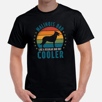 Malinois Dog Themed Clothes & Attire - Funny Canine Tee Shirts For Humans - Gifts for Dog Dads & Lovers - Vintage Malinois Dad T-Shirt - Black, Men