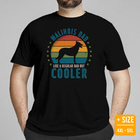 Malinois Dog Themed Clothes & Attire - Funny Canine Tee Shirts For Humans - Gifts for Dog Dads & Lovers - Vintage Malinois Dad T-Shirt - Black, Plus Size